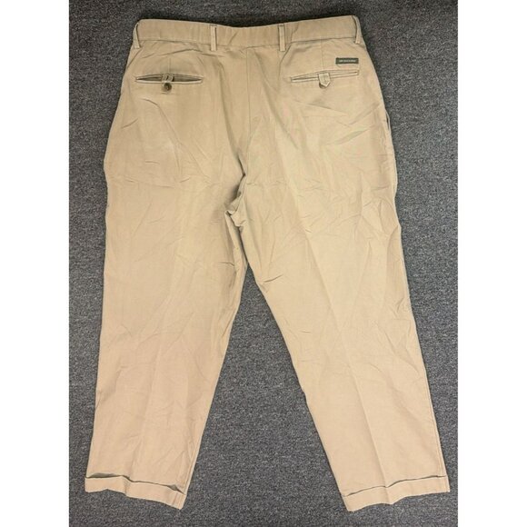 Vintage Dockers Khakis Mens 36x30 Tan Pleated Cuffed Chino Pants 90s Y2K - Picture 2 of 4